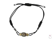 18K Rose Gold 1/10ct Diamond Smokey Topaz Citrine Adjustable String Bracelet Sale