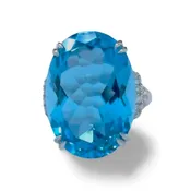 Blue Topaz and Diamond Ring