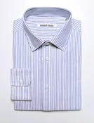 BKT20 Slim Dress Shirt in Striped Oxford - White / Sky Blue
