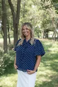 ADA POLKA DOT SHORT SLEEVE TOP