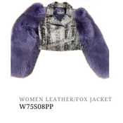 Women’s  Leather Jacket with fox Fur Accents