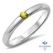 0.10ct Round Yellow Sapphire Ring in 18K White Gold