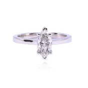 14K WG 0.90CT MARQUISE-CUT DIAMOND SOLITAIRE ENGAGEMENT RING Z2017