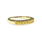 14K yellow gold Small Round Stacker band with yellow sapphire by Jane Taylor Jewelry — jane taylor jewelry