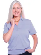 Banded Bottom Solid Polo | Hydrangea 30D