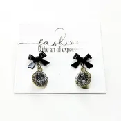Black Bow Diamond Dangles