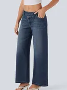 Asymmetric Low Rise Casual Jeans