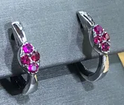 0.25ct tw Ruby 18k WG Earrings