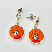 Pistol Pete and White Topaz Dangle Earrings — Leonard Jewelry
