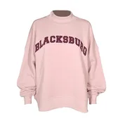 Blacksburg Women's Diana Applique Mock Neck Sweatshirt: Dusty Rose