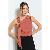 Asymmetric Drape Ring Detail Top