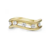 Charles Krypell 18k Yellow Gold Contoured Floating Diamond Fashion Ring