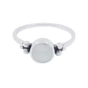 10493<br>ring 6mm round framed w/ 3dot design MOTHER OF PEATL .925