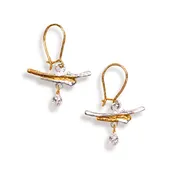 24K & Sterling Silver Diamond Dusk Earrings