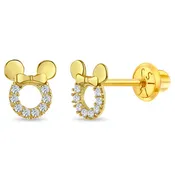 14K Mouse Earrings