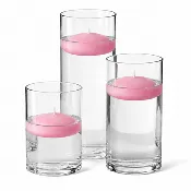 Cylinder Vase Centerpiece & Richland 3" Floating Candles Set of 12