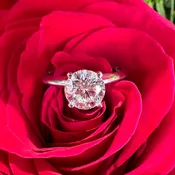 1.32 Carat Diamond Solitaire 14K White Gold Engagement Ring