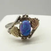 Coleman Black Hills Gold Blue Opal Ring, Size 5.5