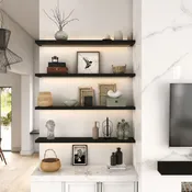 LED Black Floating Shelf