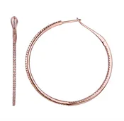 14k Rose Gold 40mm Inside Out Diamond Hoop Earrings .60ctw