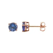 14K ROSE GOLD TANZANITE STUD EARRINGS