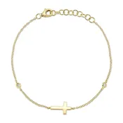 Bezel Cross Bracelet