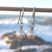 White Freshwater Pearl Earrings