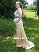 CAMO satin wedding dress with removable LACE top