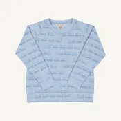 Cassidy Comfy Crewneck Boys French Terry - Blue Choo Choos/Beale Street Blue by The Beaufort Bonnet Company