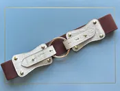 Claiborne Belt in Nude Faux Croc with Brown Strap