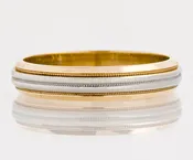 1940s Vintage Two-Tone 14k Gold Wedding Band | Copper Canary Fine Jewelry