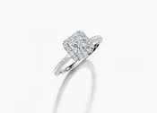 14K White Gold Princess Cut 0.99 Carat tw of  Diamond Ring