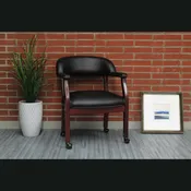 Black Captains Guest Chair on Rollers
