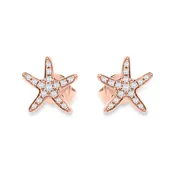 Diamond Starfish Stud Earrings - Gold 'N I