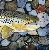 "Brown on the Rocks" - giclee watercolor print by Mike Pepper — Saddletree Gallery & Framing