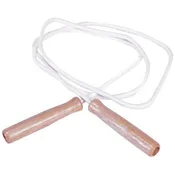 American Educational White Cotton 8" Jump Rope with Wooden Handles