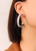 Cubic Zirconia Hoop Earrings