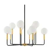 10-Light White Glass Chandelier | Kuda Home Chinon