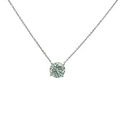 14K White Gold Lab Diamond 2.04Ct Solitiare Pendant Necklace