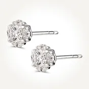 10KT White Gold Halo Stud Earrings 0.29 CT. T.W.