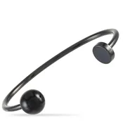 Calvin Klein Black PVD-Plated Stainless Steel Open Bangle Bracelet KJ9RBF14010L