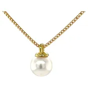 11.4mm Round South Sea Pearl and 18k Yellow Gold Pendant Necklace