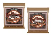 2 PACK Ernie Ball P02153 Earthwood 12-string Light Phosphor Bronze Acoustic String Set .009 – .046