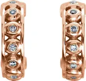 14K Rose .07 CTW Natural Diamond Hoop Earrings 86372:602:P