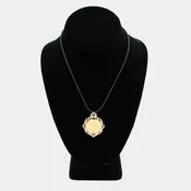 Pre-Owned 18k Yellow Gold Diamond/Red Stone Bezel w/ 24k Yellow Gold Coin Pendant - 1 1/8" | B.G. Loan & Jewelry Co.