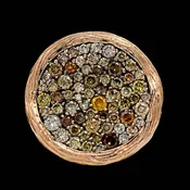 14K Rose Gold Estate Colored Diamond Ring