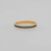 14K Blue Diamond Channel Band