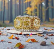 18K White and Yellow Gold Cushion Diamond Halo Ring