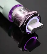 19mm 12V 2 positions Stainless Steel Switch With Illuminated Ring- Purple
