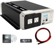 Energizer 2000 Watt 12V Pure Sine Inverter Dual AC Outlets & USB, Installation Kit Included, Automotive Power for Power Tools, Camping & Car Accessories - ETL Approved Under UL STD 458